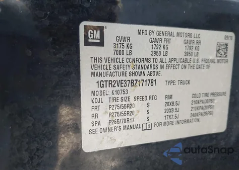 2011 GMC Sierra 1500 Sle from USA, damaged, VIN 1GTR2VE37BZ171781